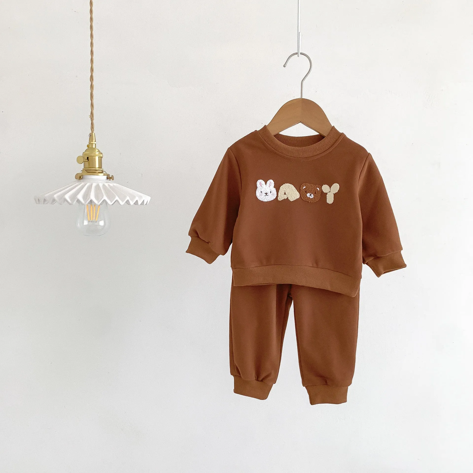 2 Pieces Set Baby Kid Girls Boys Cartoon Hoodies Sweatshirts And Solid Color Pants Wholesale 23101913