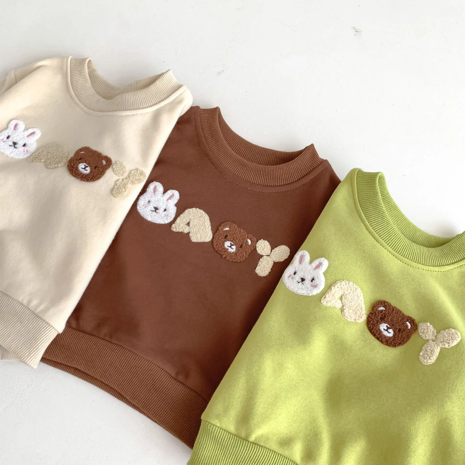 2 Pieces Set Baby Kid Girls Boys Cartoon Hoodies Sweatshirts And Solid Color Pants Wholesale 23101913