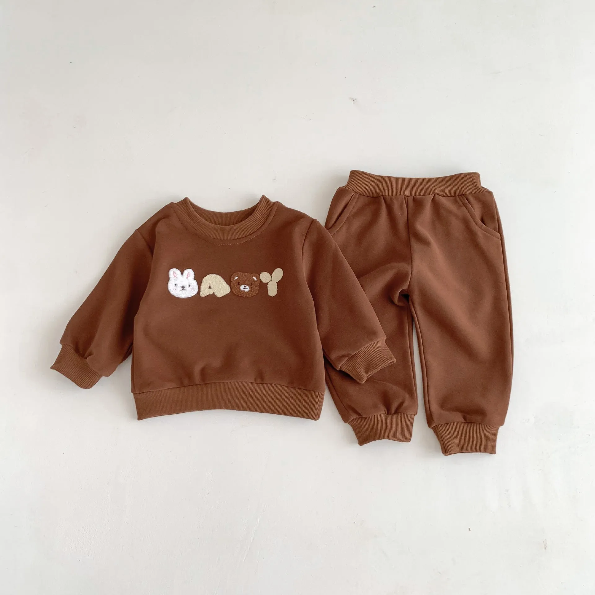 2 Pieces Set Baby Kid Girls Boys Cartoon Hoodies Sweatshirts And Solid Color Pants Wholesale 23101913