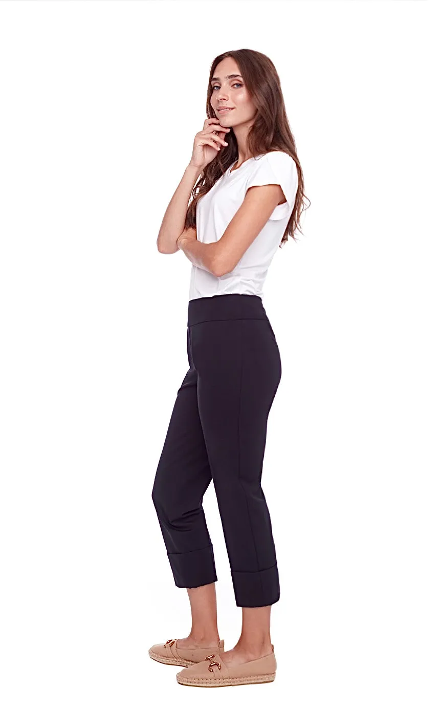 68015 Black Cuffed Crop Pant