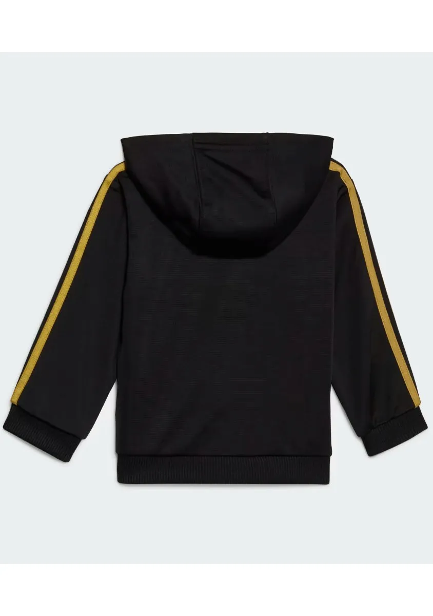 ADIDAS INFANTS ESSENTIALS SHINY HOODED TRACKSUIT BLACK/GOLD