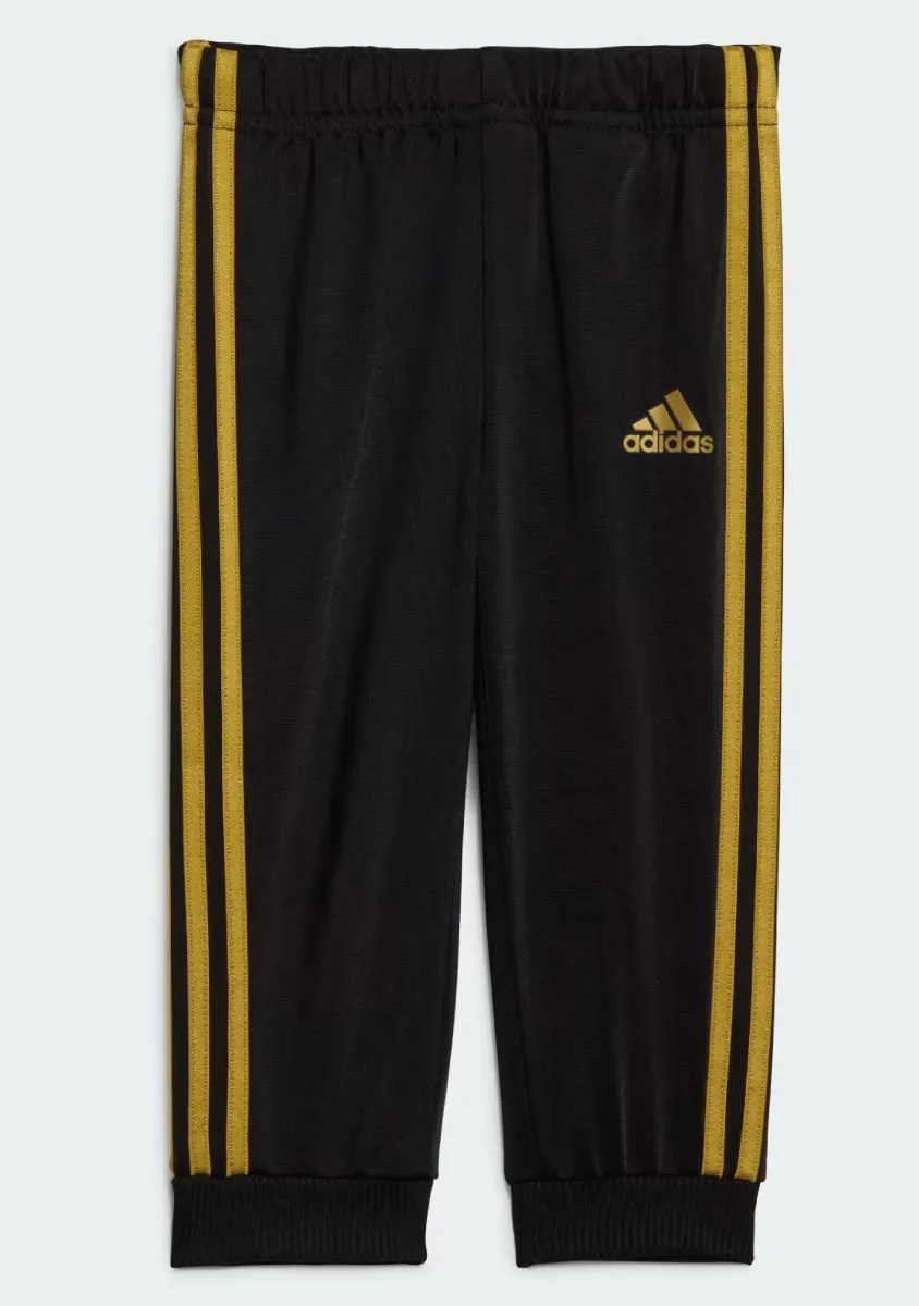 ADIDAS INFANTS ESSENTIALS SHINY HOODED TRACKSUIT BLACK/GOLD