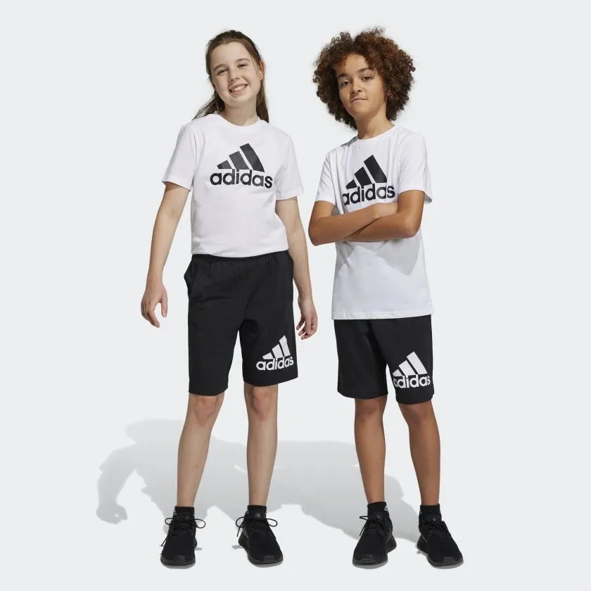 ADIDAS JUNIOR ESSENTIALS BIG LOGO COTTON BLACK SHORTS