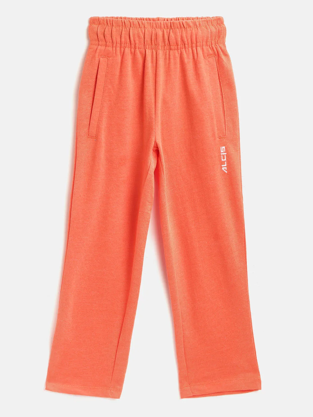 Alcis Girls Orange Solid Track Pants