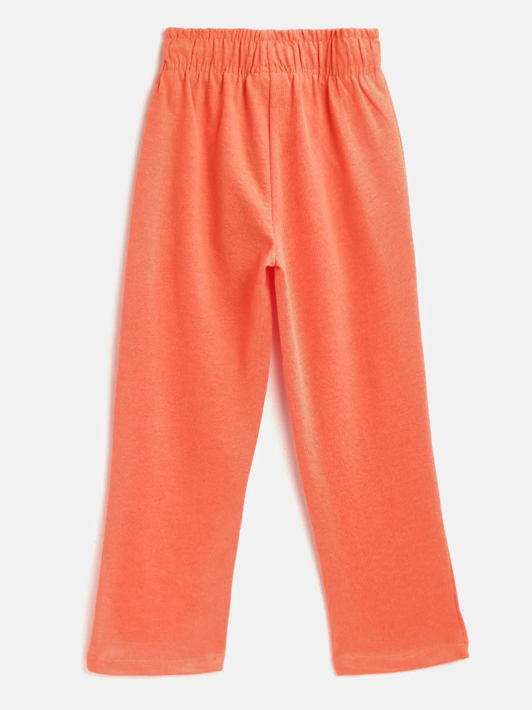 Alcis Girls Orange Solid Track Pants