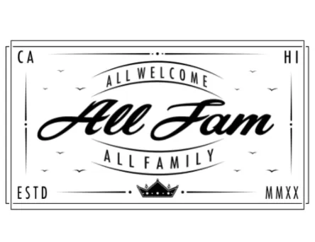 ALL FAM ALL WELCOME HOODIE (DRK GRY/ WHT)