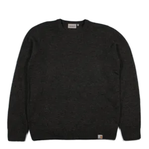 Allen Sweater 80/20% Lambswool Black Heather