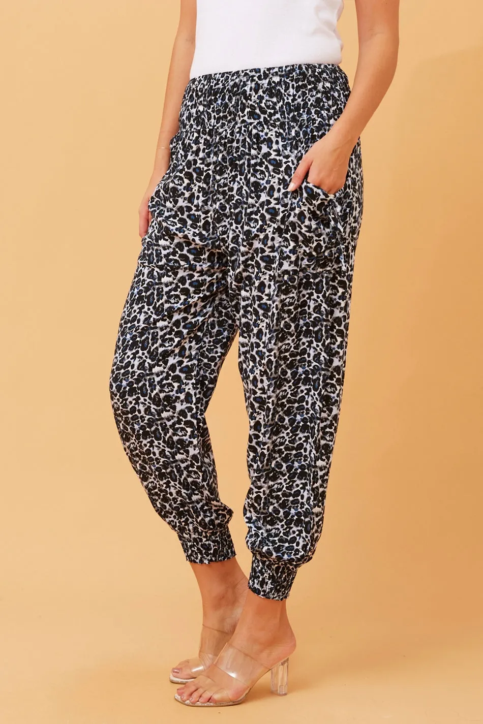 ANIMAL PRINT HAREM PANTS