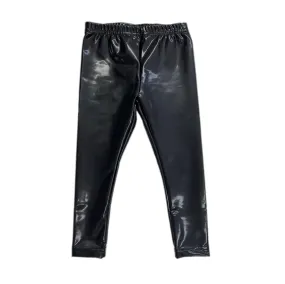 Black Liquid Vegan Leather Leggings