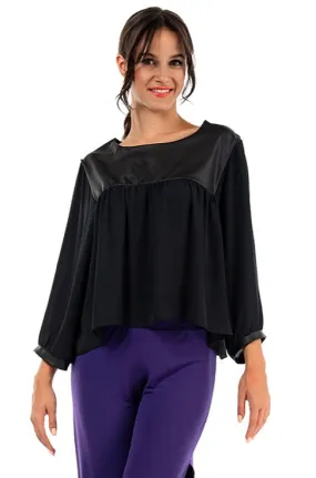 Black Loose Casual Blouse (S,M)