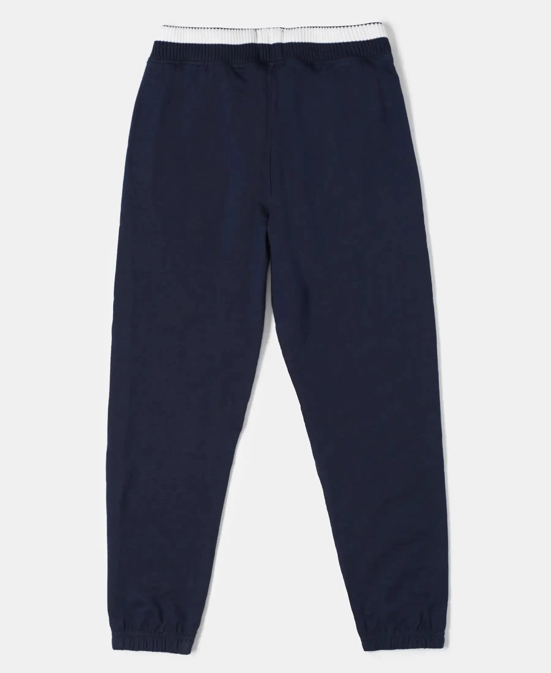 Boy's Super Combed Cotton Rich French Terry Graphic Printed Joggers with Elasticated Hem - Navy