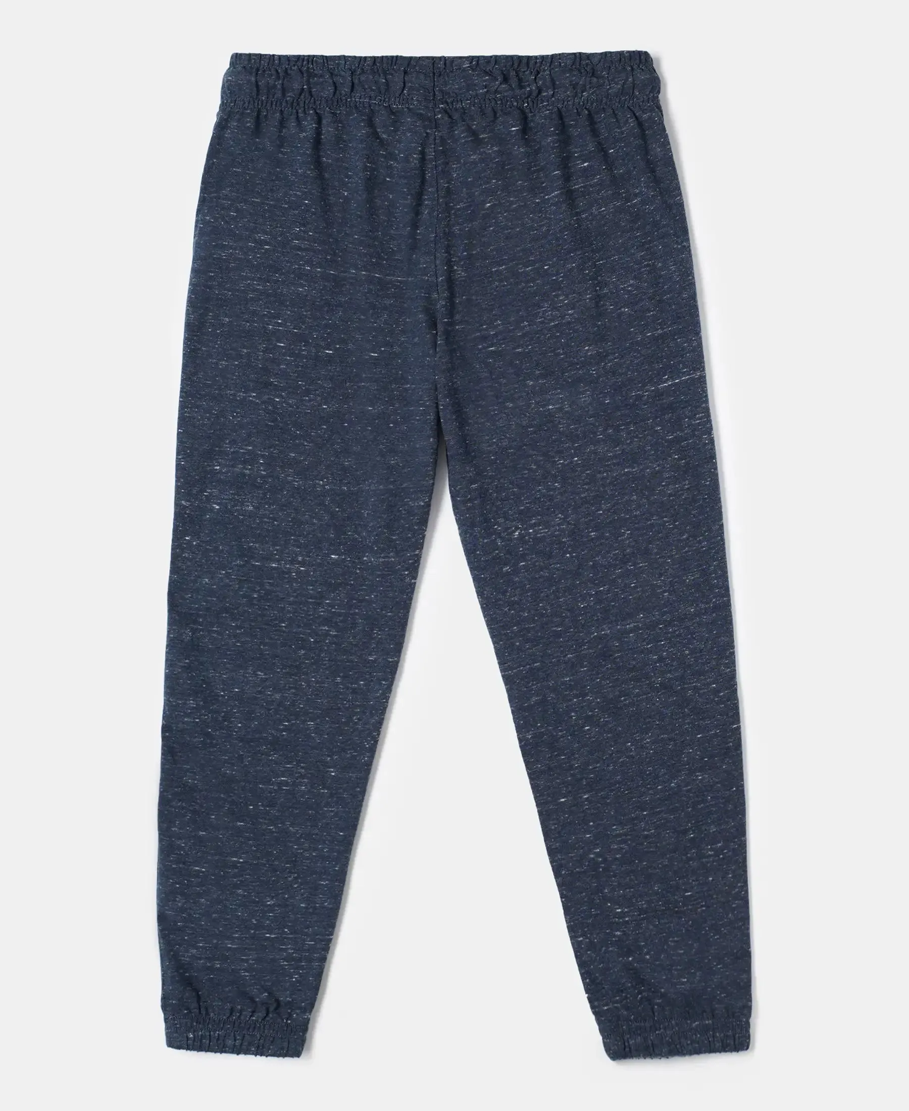 Boy's Super Combed Cotton Rich Graphic Printed Joggers with Elasticated Hem - Blue Snow Melange