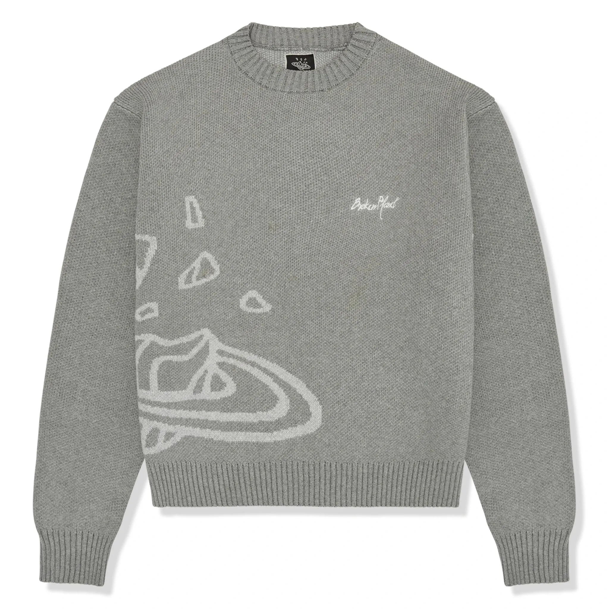 Broken Planet Heather Grey Planet Knit Sweatshirt