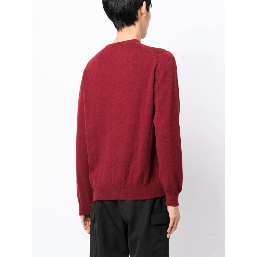 CASHMERE V-NECK SWEATER BURGUNDY