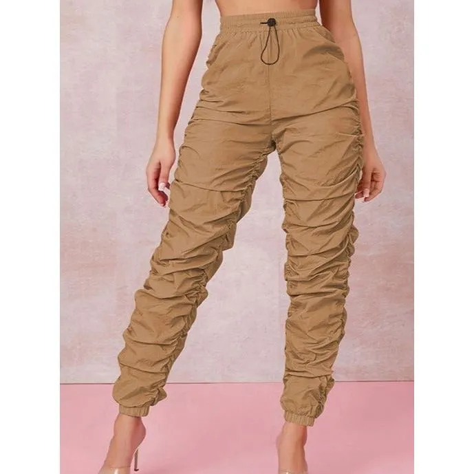 Casual Elastic Waist Pants