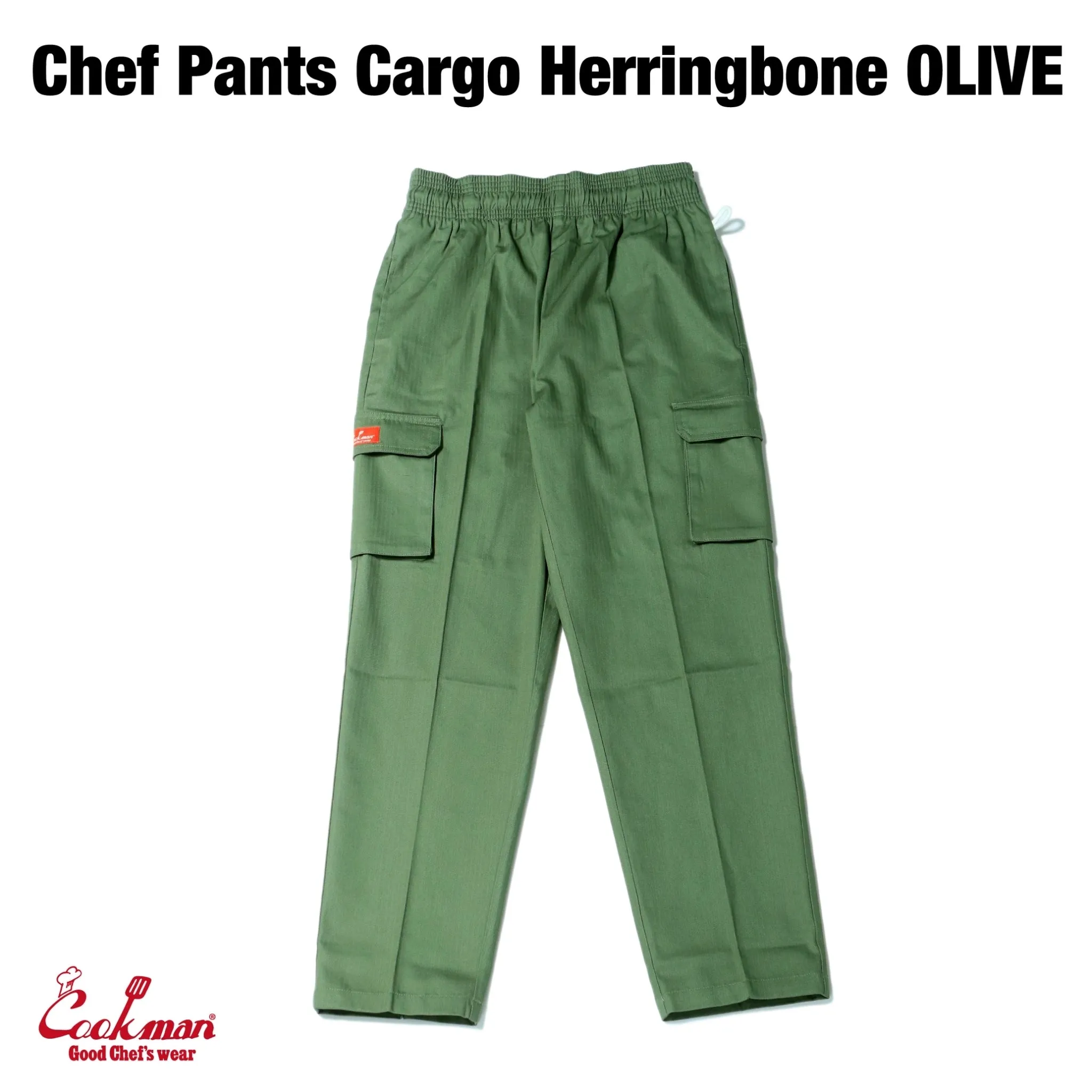 Cookman Chef Pants Cargo - Herringbone : Olive