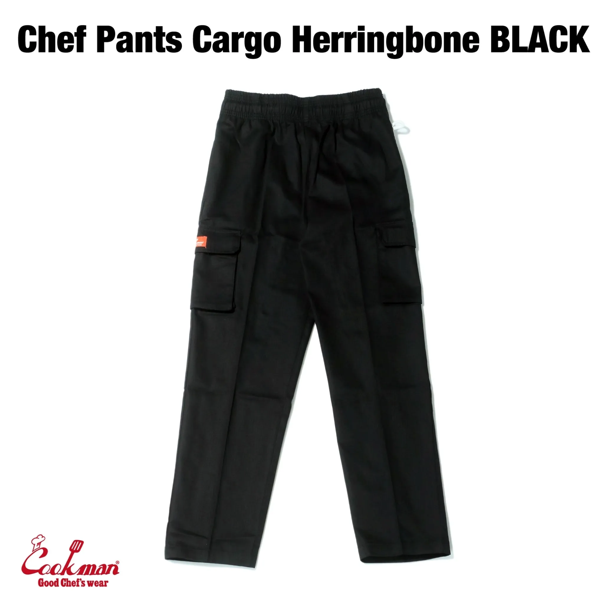 Cookman Chef Pants Cargo - Herringbone : Black