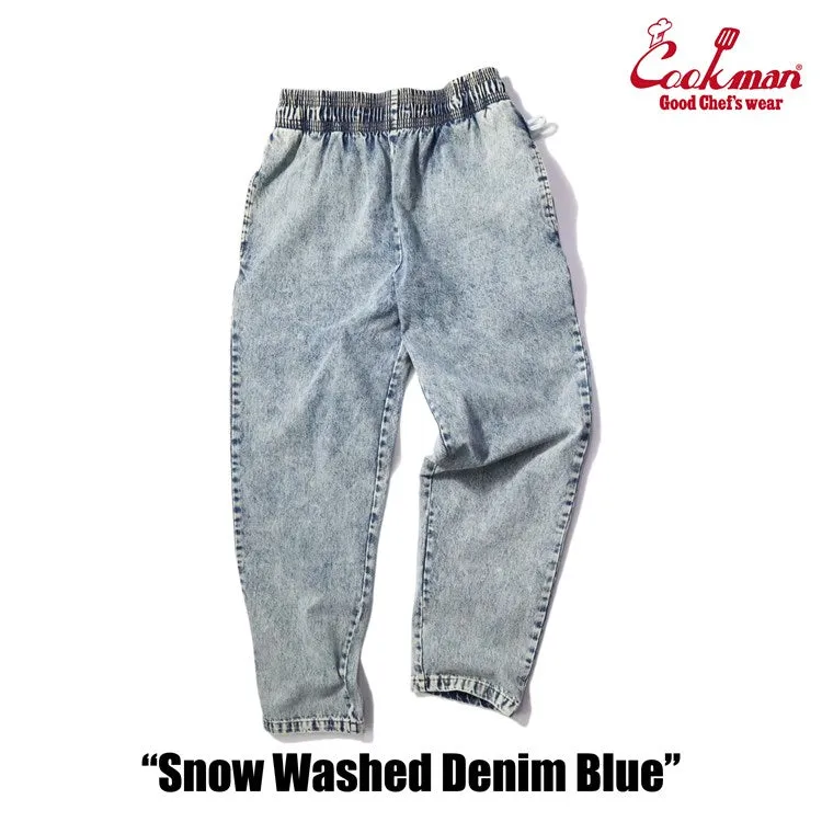 Cookman Chef Pants - Snow Washed Denim : Blue