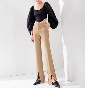 Custom Split-Hem Flare Long Pants