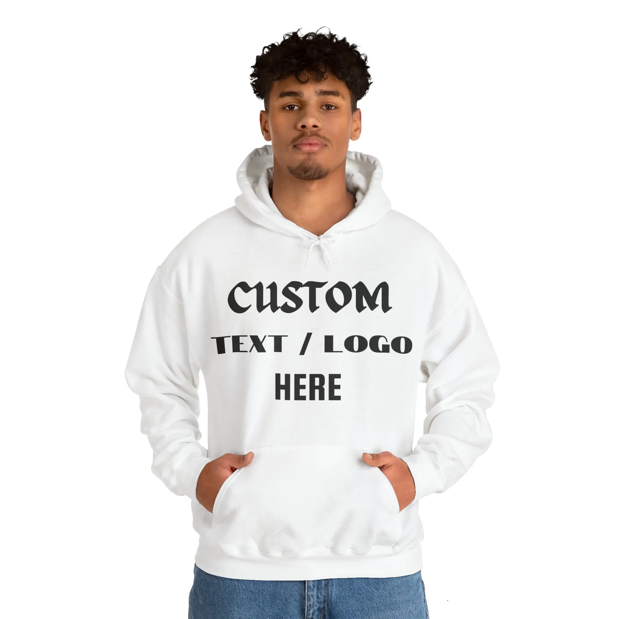 Custom Text Hoodie, Personalized Text Hoodie, Your Design, Your Photo Hoodie, Personalized Gift, Add Your Own Text, Custom Logo Hoodie - Unisex Heavy Blend Hooded Sweatshirt