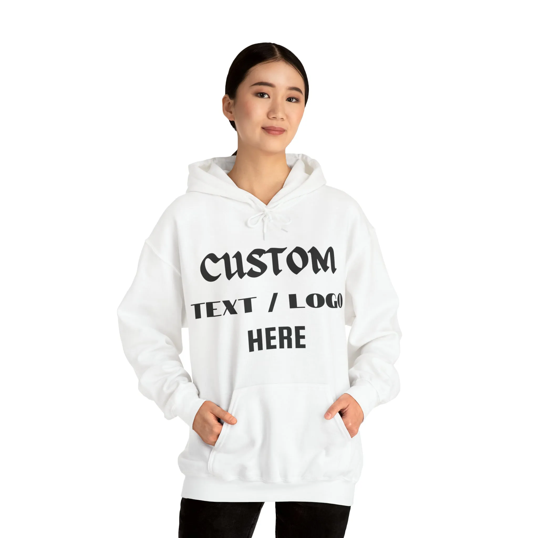 Custom Text Hoodie, Personalized Text Hoodie, Your Design, Your Photo Hoodie, Personalized Gift, Add Your Own Text, Custom Logo Hoodie - Unisex Heavy Blend Hooded Sweatshirt