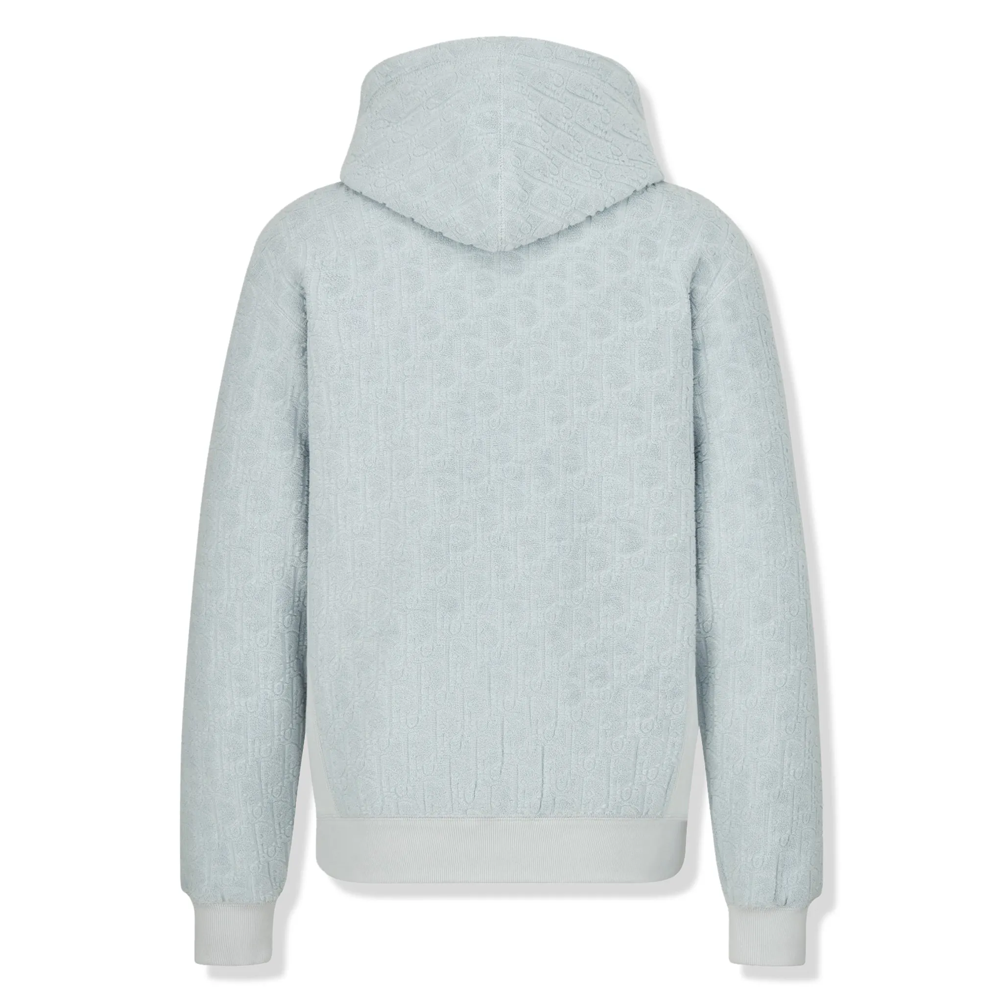 Dior Oblique Towelling Terry Cotton Relaxed Fit Blue Hoodie