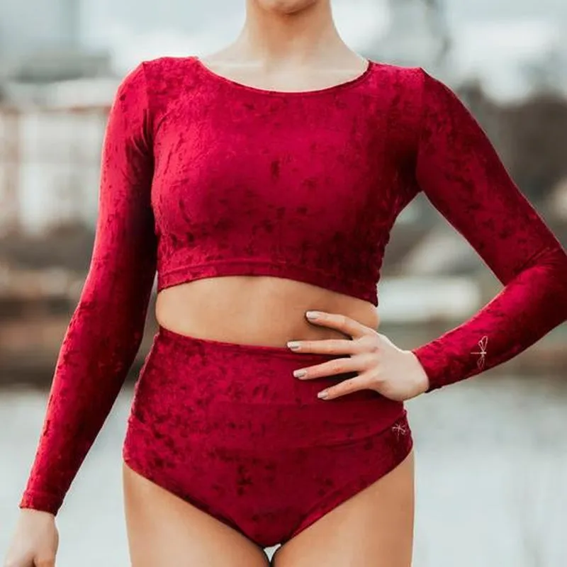 Dragonfly Pavi Crop Top - Velvet Red