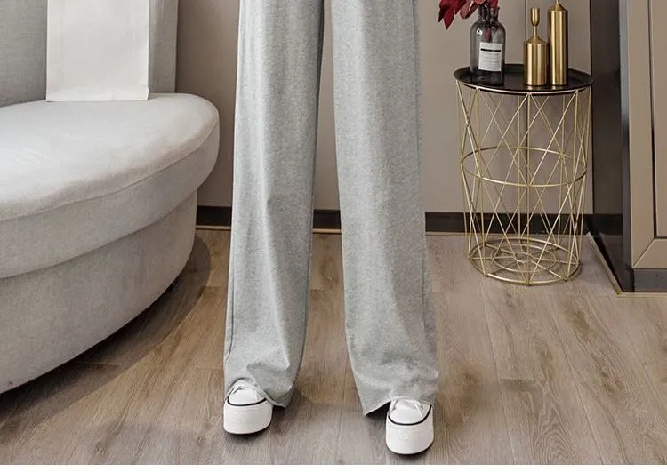 Drawstring Wide Leg Sweatpants dd13