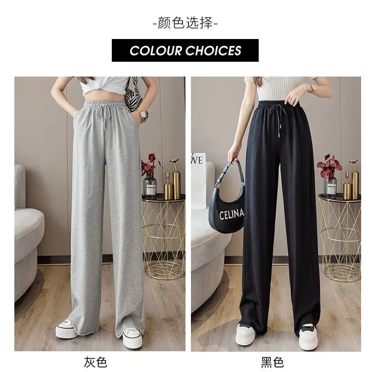 Drawstring Wide Leg Sweatpants dd13