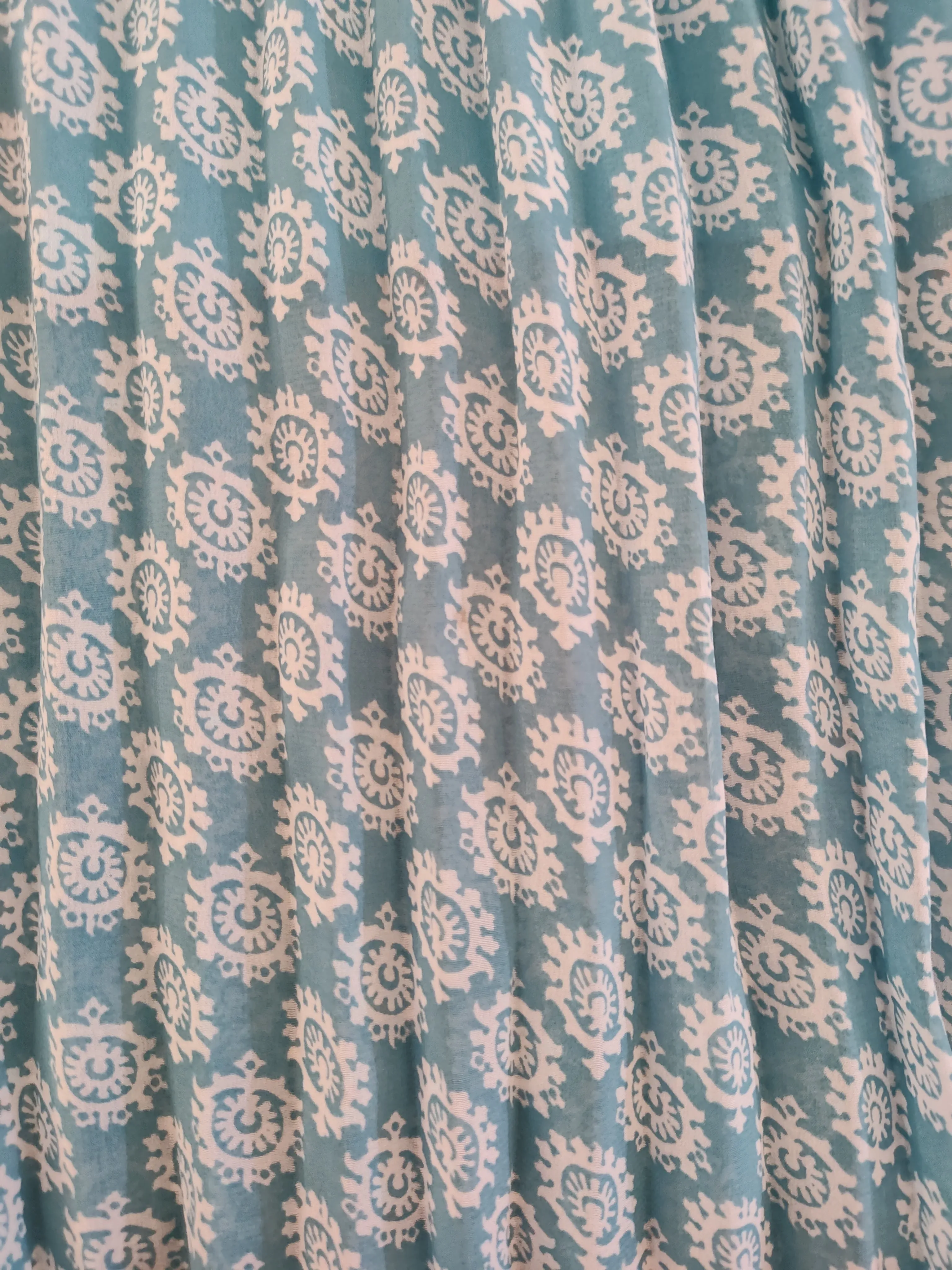 Fabulous Light Blue Palazzo With White Pattern