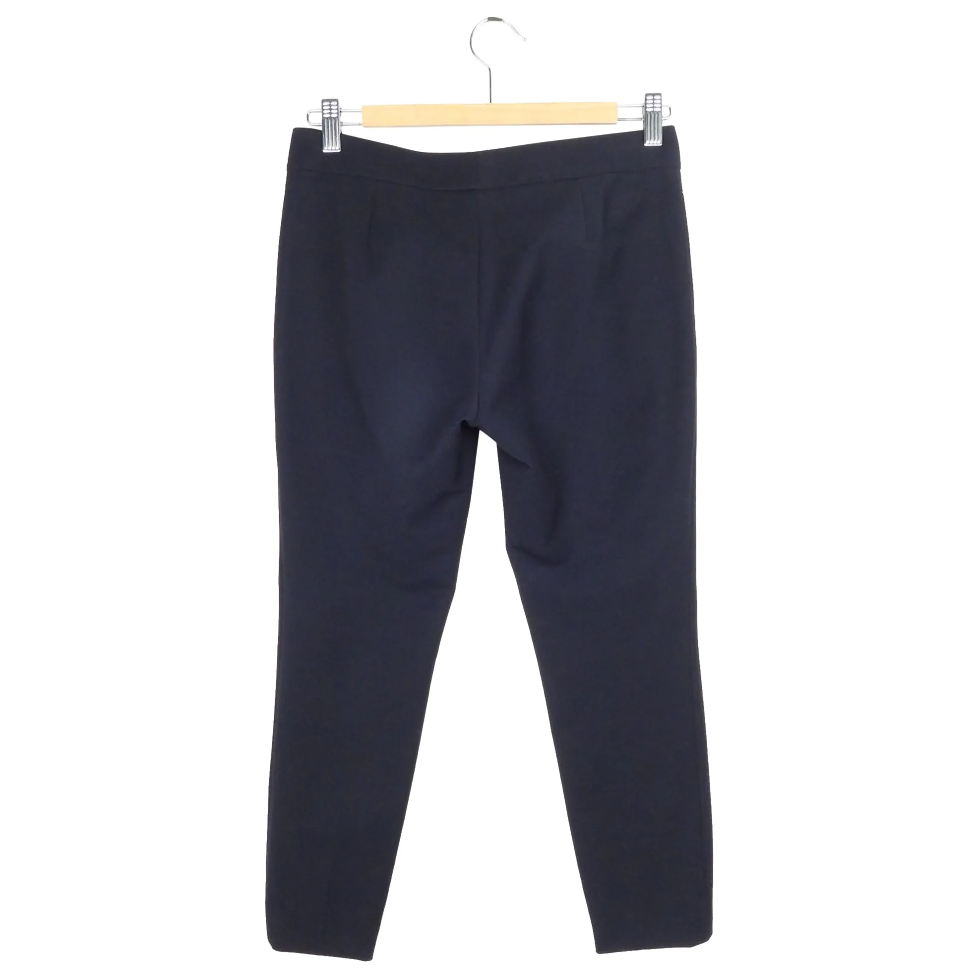 Gucci Navy Blue Stretch Cotton Lionhead Button Trousers - 36