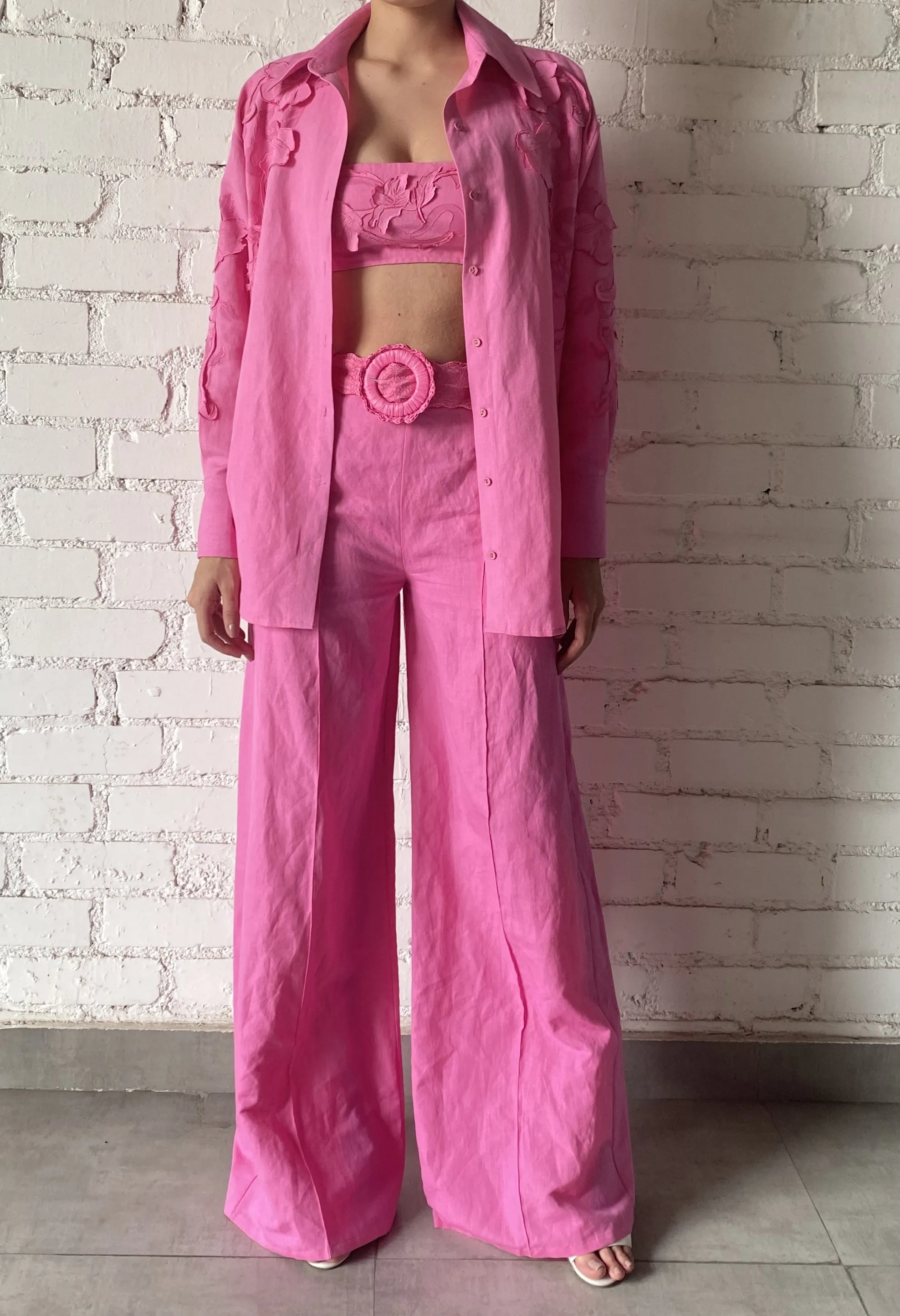 Hemant and Nandita - Yuri Flared Pants - Pink