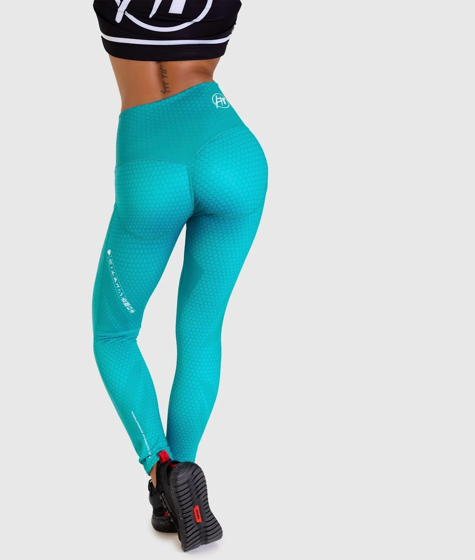 Hex Contour Leggings - Teal