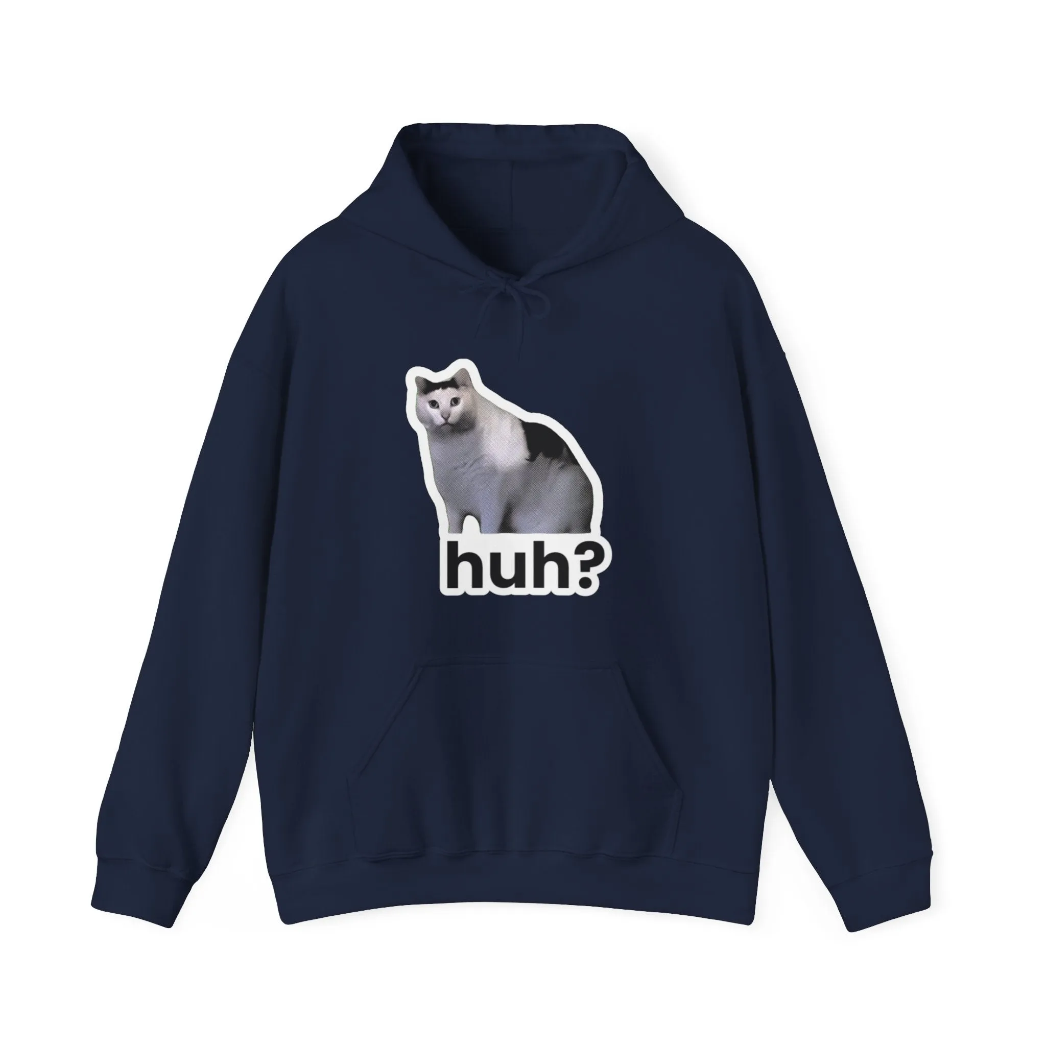 Huh Cat Meme Unisex Heavy Blend Hooded Sweatshirt