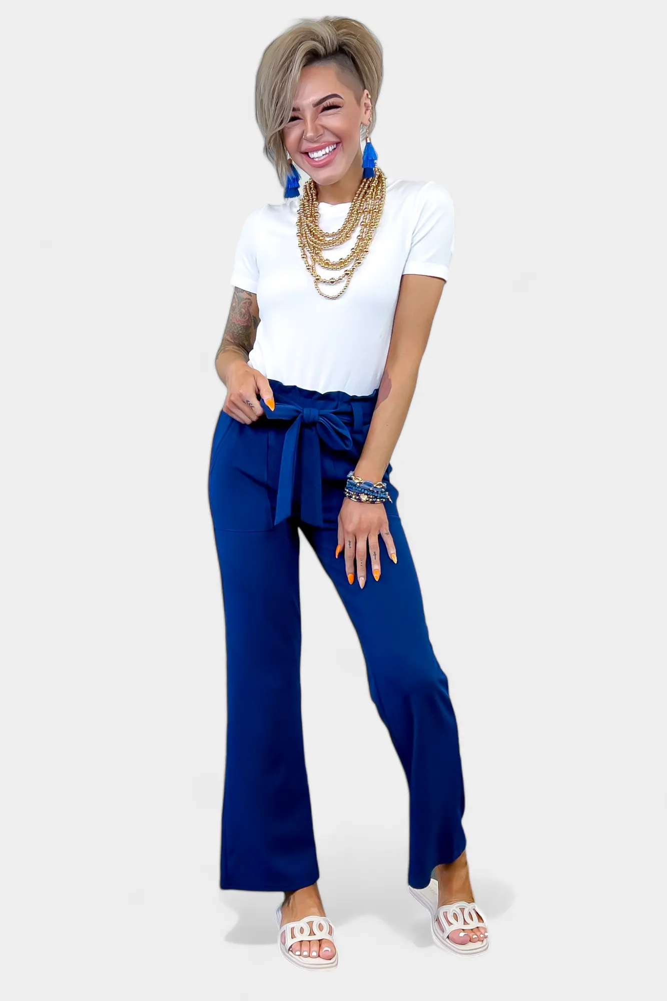 Knit Tie Crop Pants