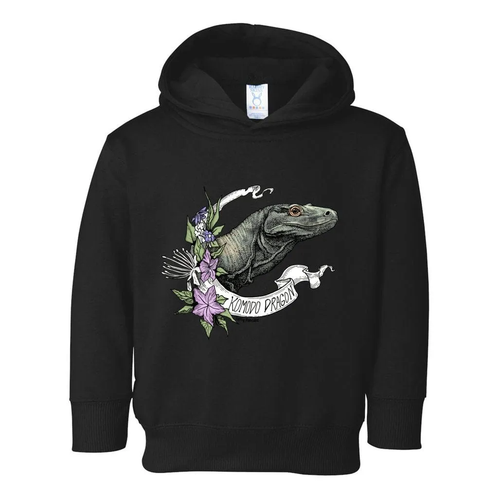 Komodo Dragon Toddler Pullover Hoodie, Reptile Monitor Lizard Kids Top