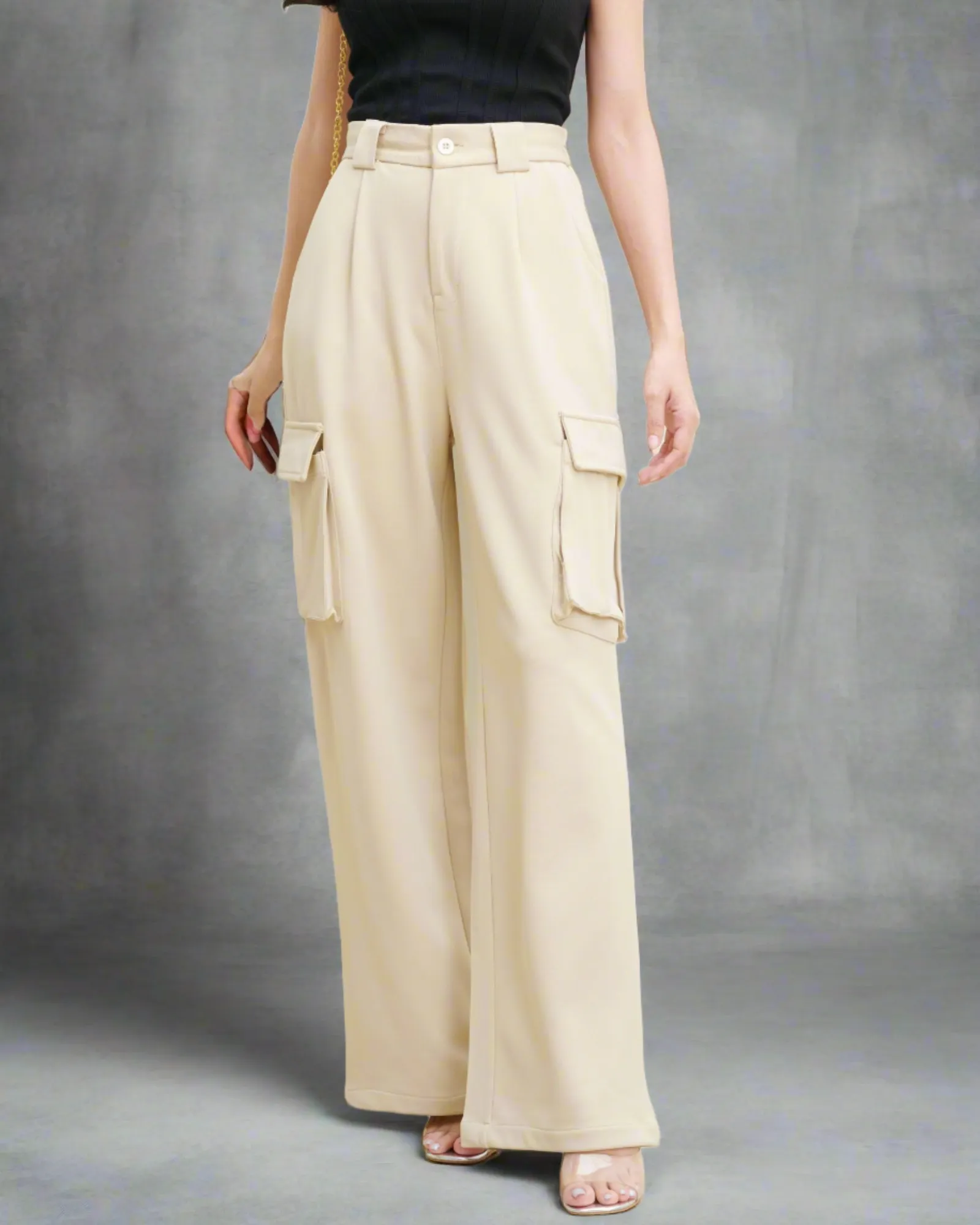 Korean Baggy High Waist Cargo Pants