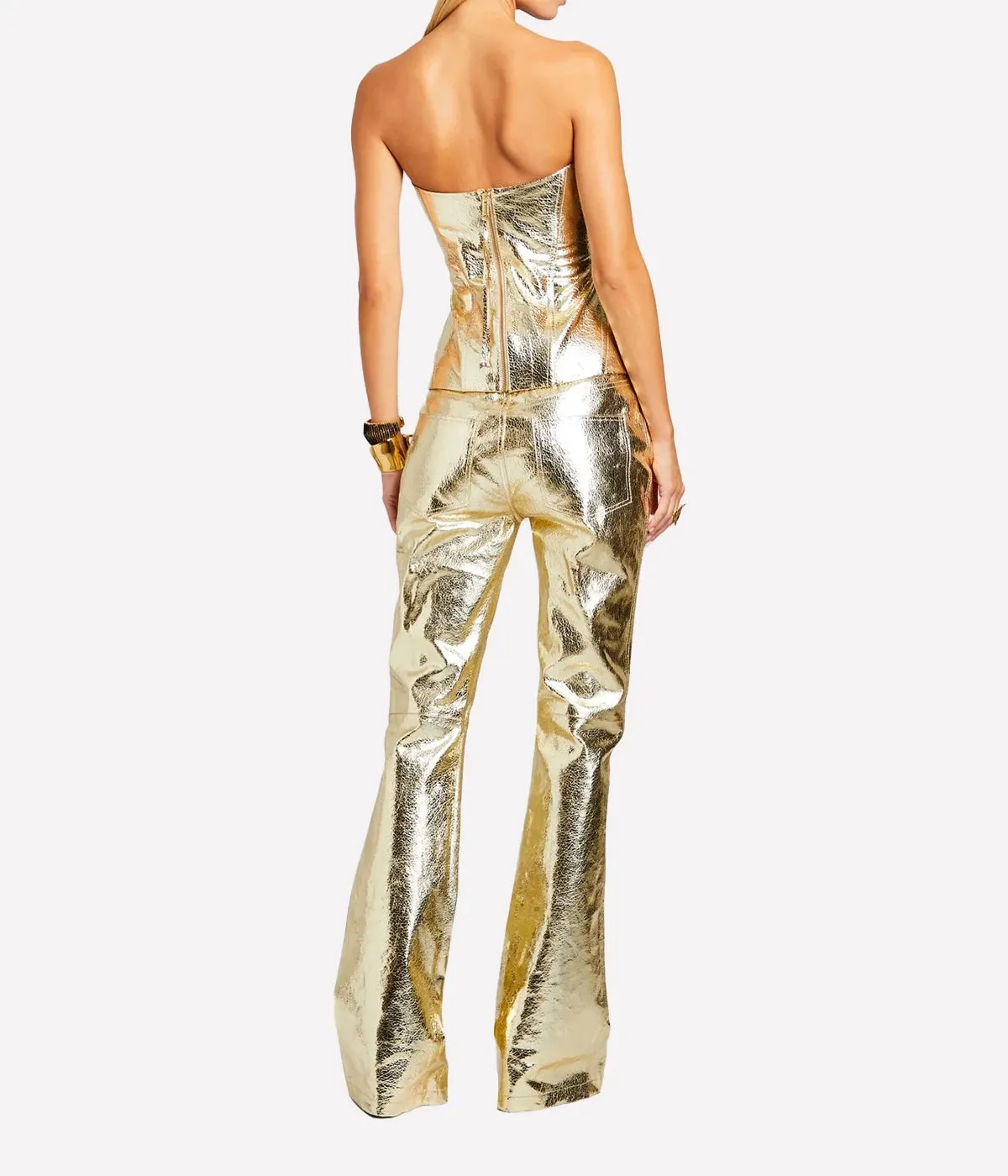 Lynx Leather Pant in Gold