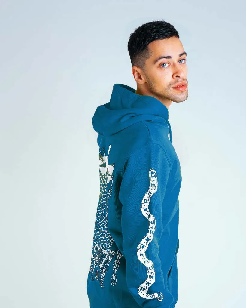 Make The Connection Hoodie - Blue - ORGANIC X RECYCLED