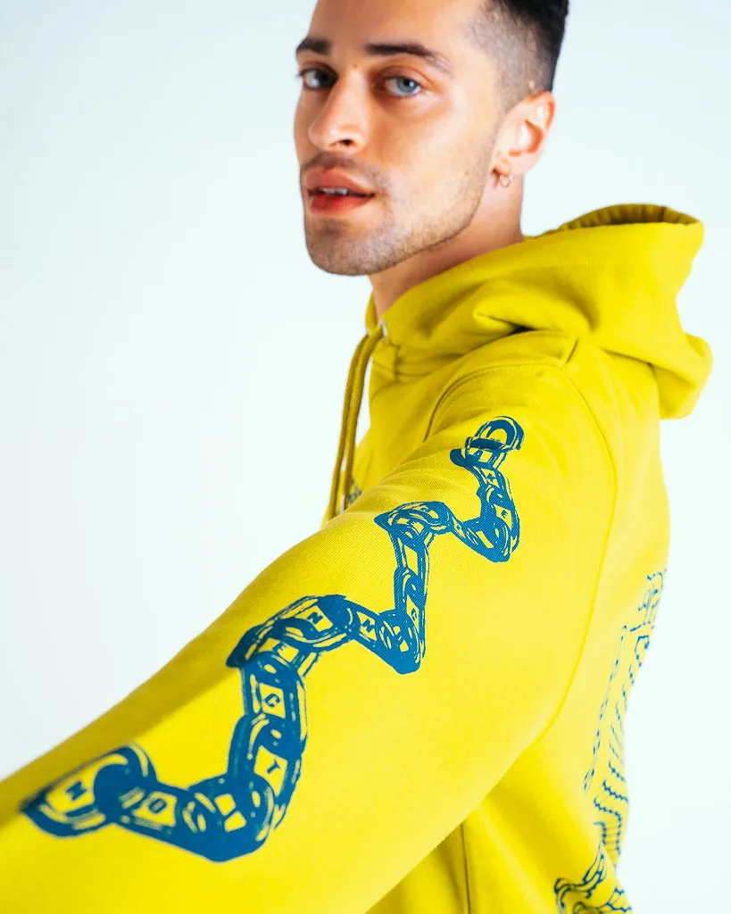 Make The Connection Hoodie - Lime Green - ORGANIC X RECYCLED