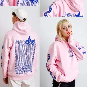 Make The Connection Hoodie - Pink x Blue - ORGANIC X RECYCLED