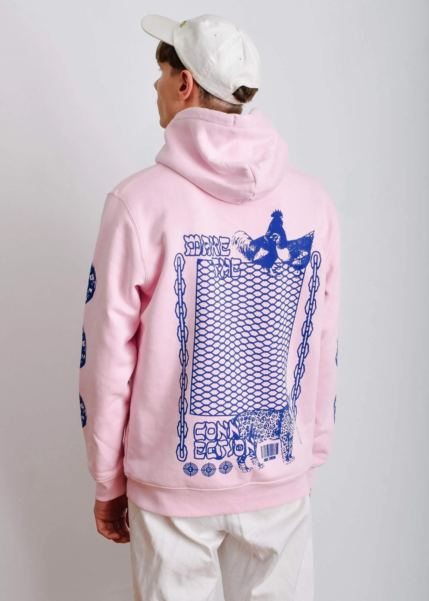 Make The Connection Hoodie - Pink x Blue - ORGANIC X RECYCLED