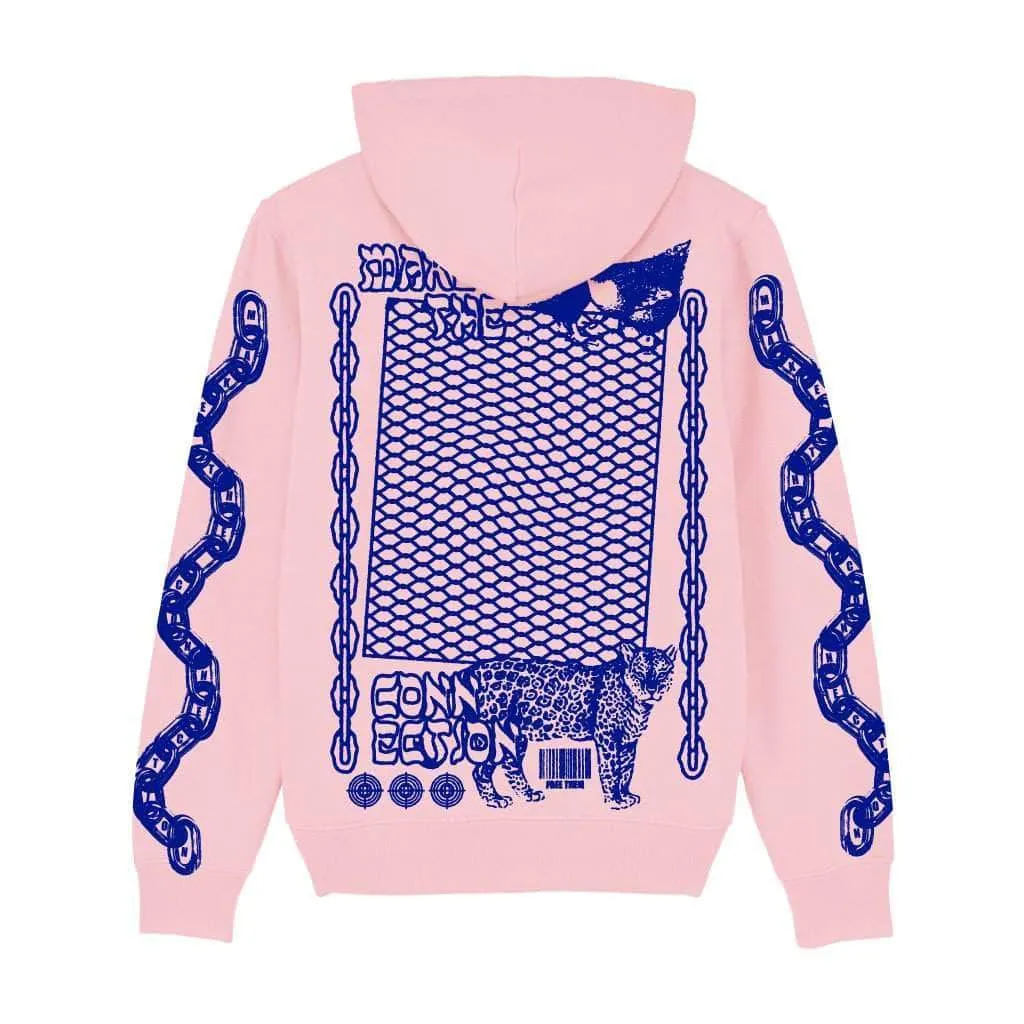 Make The Connection Hoodie - Pink x Blue - ORGANIC X RECYCLED