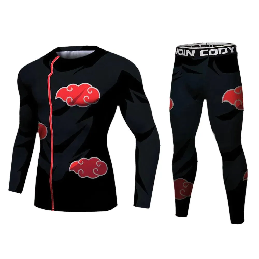 Naruto 'Akatsuki' Elite Long Sleeve Compression Rash Guard Set