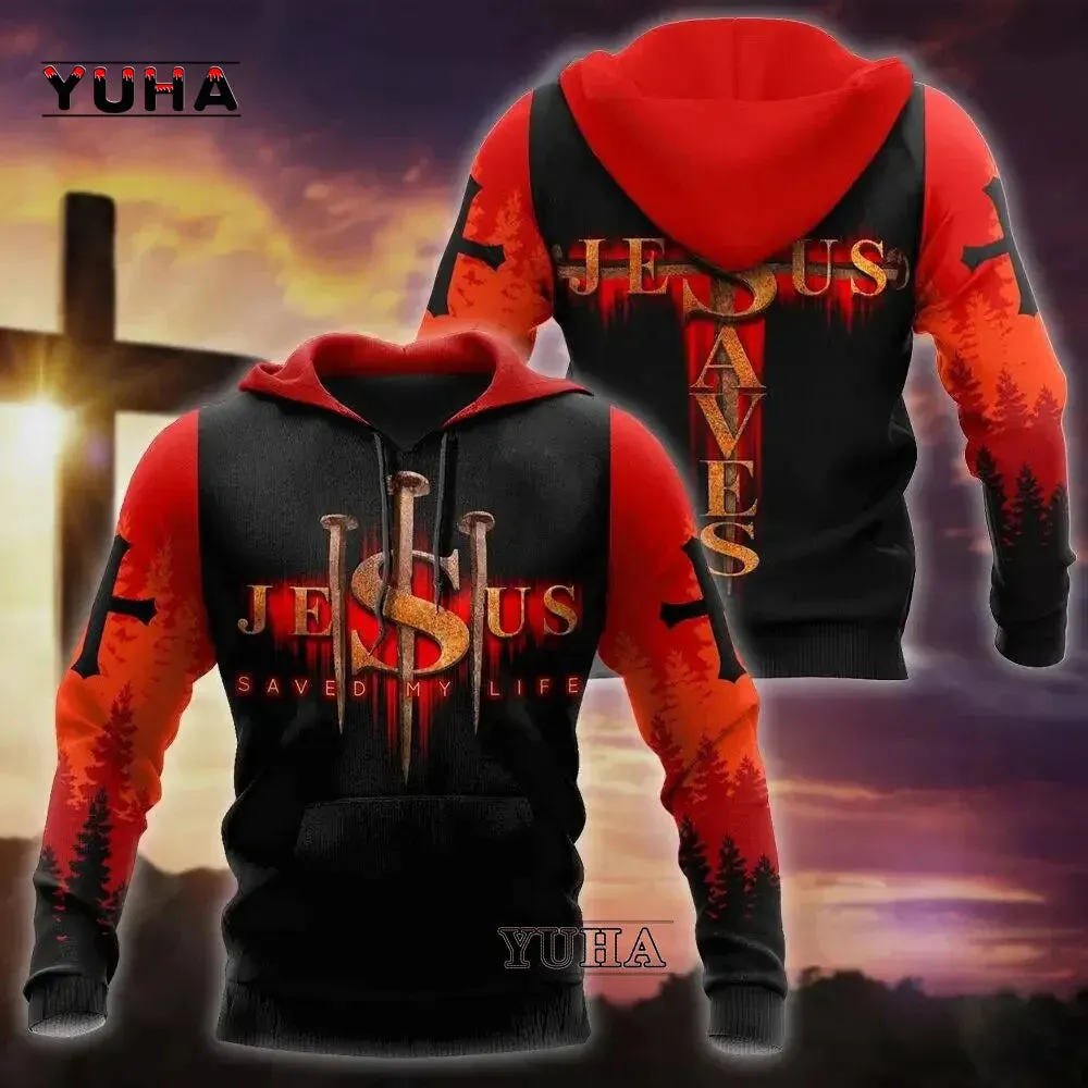 New Fashion Christian Bible Faith Jesus God Cruz Retro Art Streetwear Tracksuit 3Dprint Men/Women Casual Hoodies