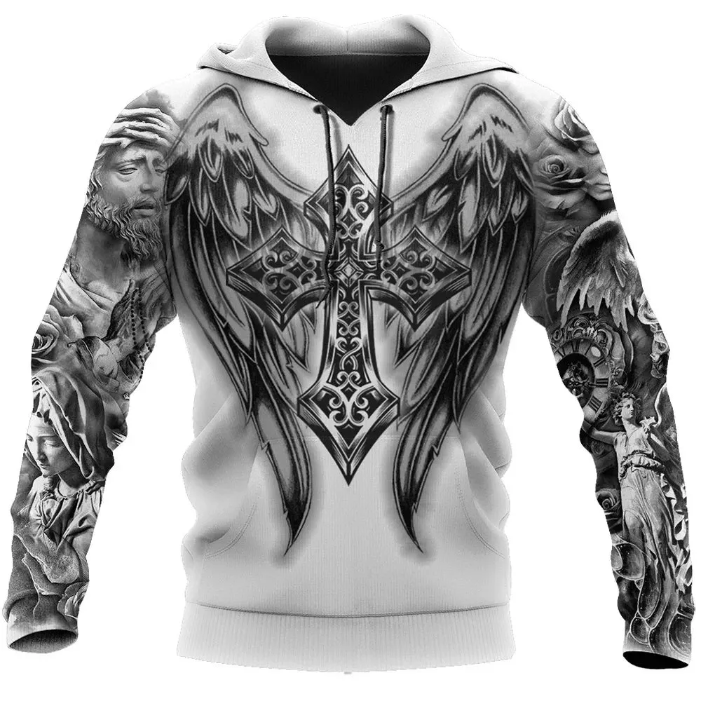 New Fashion Christian Bible Faith Jesus God Cruz Retro Art Streetwear Tracksuit 3Dprint Men/Women Casual Hoodies