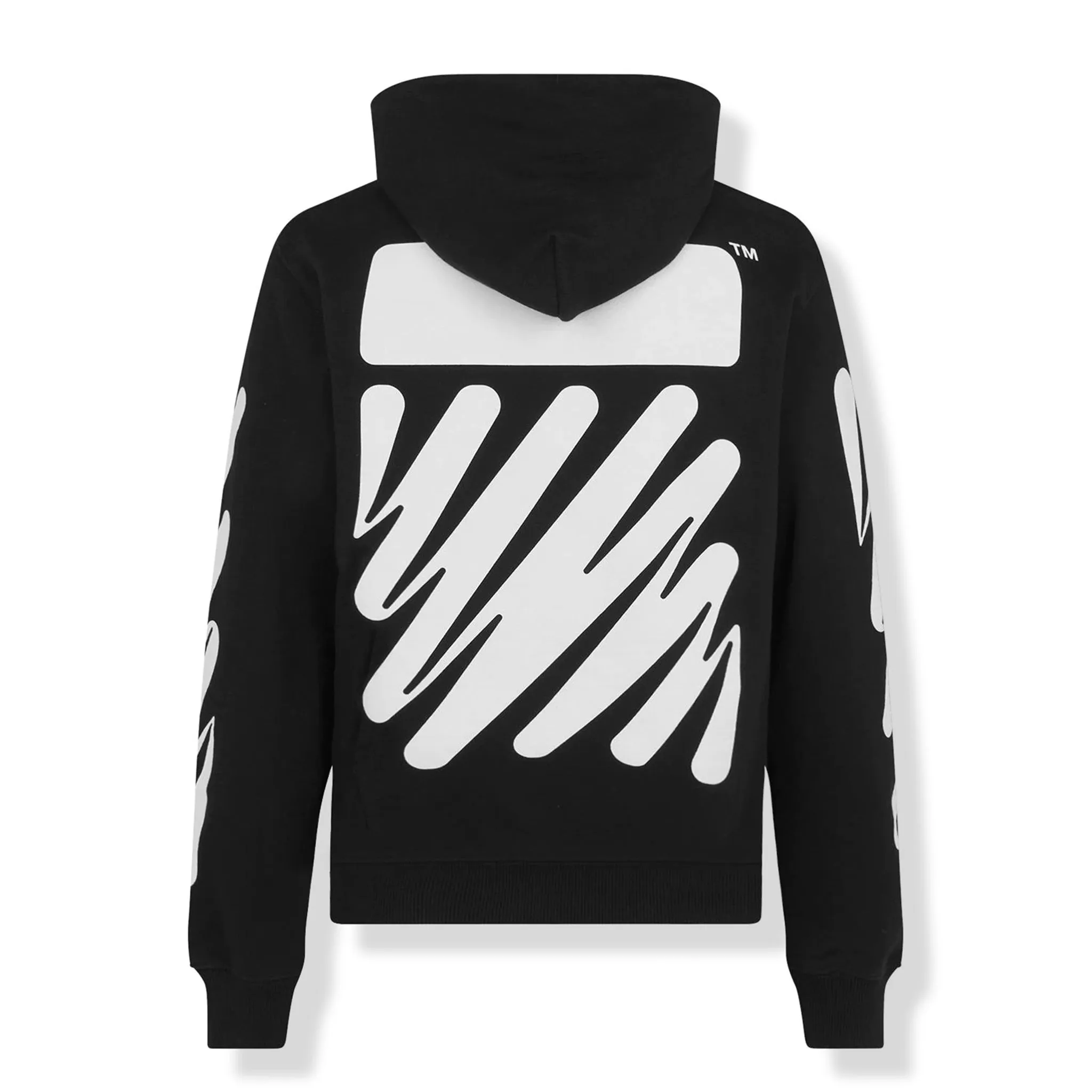 Off-White Wave Diagonal Zip-Up Black Hoodie