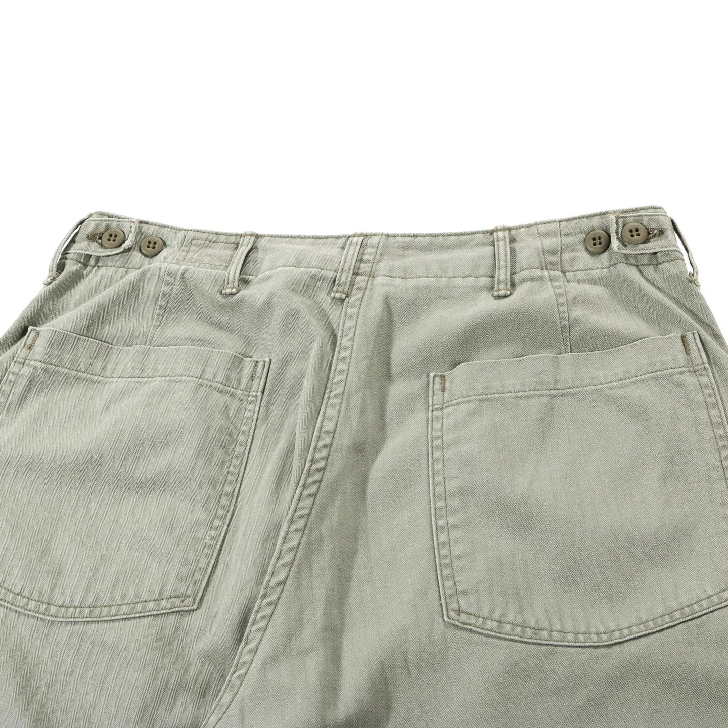 ORSLOW HERRINGBONE SUMMER FATIGUE PANTS GREEN