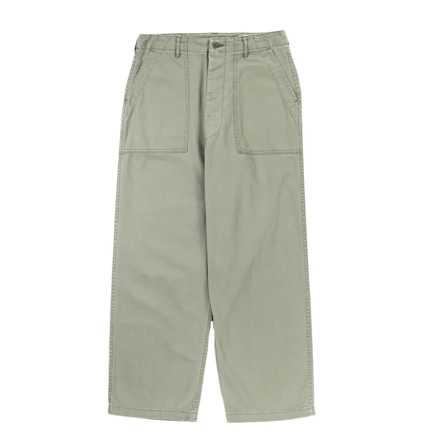 ORSLOW HERRINGBONE SUMMER FATIGUE PANTS GREEN