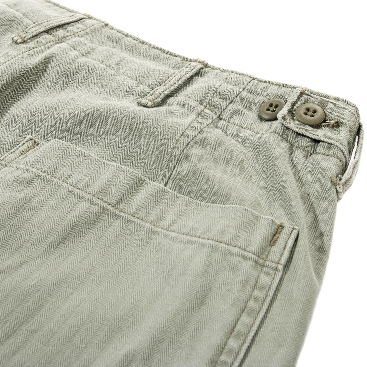 ORSLOW HERRINGBONE SUMMER FATIGUE PANTS GREEN